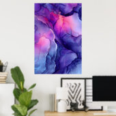 Jewel Tone Fluid Resin Nebula Glow Poster (Thuiskantoor)