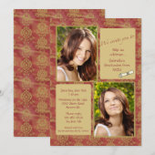 Jewel-tone foto Afstuderen uitnodiging (Voorkant / Achterkant)