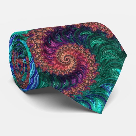 Jewel Tone Fractal Stropdas (Opgerold)