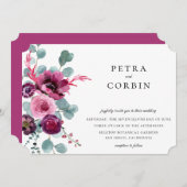 Jewel Tone Garden Bloemen bruiloft Kaart (Voorkant / Achterkant)