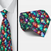 Jewel Tone Gemstone Pattern Stropdas