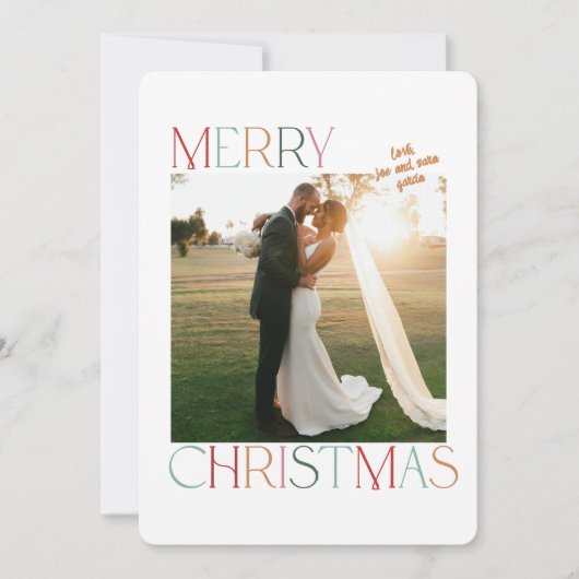 Jewel Tone Getrouwd Pas getrouwd Kerst Kaart (Voorkant)