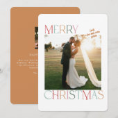 Jewel Tone Getrouwd Pas getrouwd Kerst Kaart (Voorkant / Achterkant)