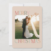 Jewel Tone Getrouwd Pas getrouwd Kerst Kaart (Voorkant)