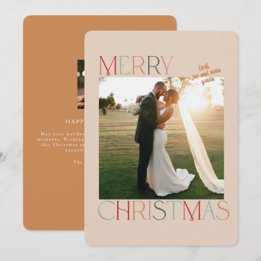 Jewel Tone Getrouwd Pas getrouwd Kerst Kaart (Voorkant / Achterkant)