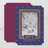 Jewel Tone Kerstfeest Joy met foto Feestdagenkaart (Voorkant / Achterkant)