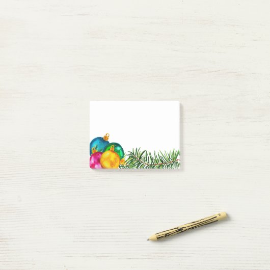 Jewel tone kerstsierplanten Pine sprig Post-it® Notes (Op bureau)