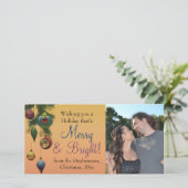 Jewel Tone Ornament Kerst Feestdagenkaart (Staand voorkant)