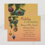 Jewel Tone Ornamenten Aangepaste kerstuitnodiginge Kaart (Voorkant / Achterkant)