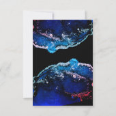 Jewel-Tone Paars Blue Wedding RSVP Kaartje (Achterkant)