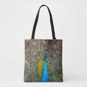Jewel Tone Peacock Art Tote Bag (Voorkant)