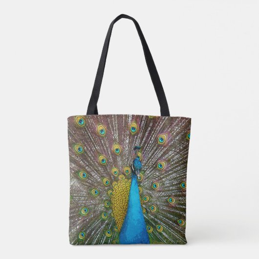 Jewel Tone Peacock Art Tote Bag (Achterkant)