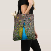 Jewel Tone Peacock Art Tote Bag (Dichtbij)