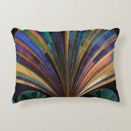 Jewel Tone Peacock Blue Purple Gold Art Deco Accent Kussen