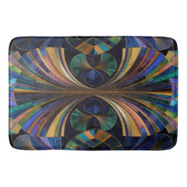 Jewel Tone Peacock Blue Purple Gold Art Deco Badmat