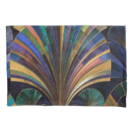 Jewel Tone Peacock Blue Purple Gold Art Deco Kussensloop