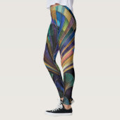 Jewel Tone Peacock Blue Purple Gold Art Deco Leggings (Links)