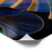 Jewel Tone Peacock Blue Purple Gold Art Deco Perfect Poster (Hoek)