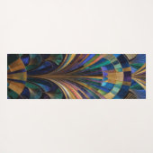 Jewel Tone Peacock Blue Purple Gold Art Deco Yogamat (Achterkant (horizontaal))