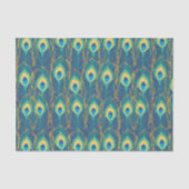 Jewel Tone Peacock Feather Art Deco Decoupage Tissuepapier (Voorkant)