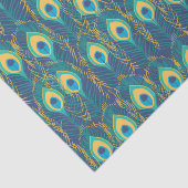 Jewel Tone Peacock Feather Art Deco Decoupage Tissuepapier (Detail)