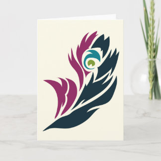 Jewel Tone Peacock Feather Notecard Kaart