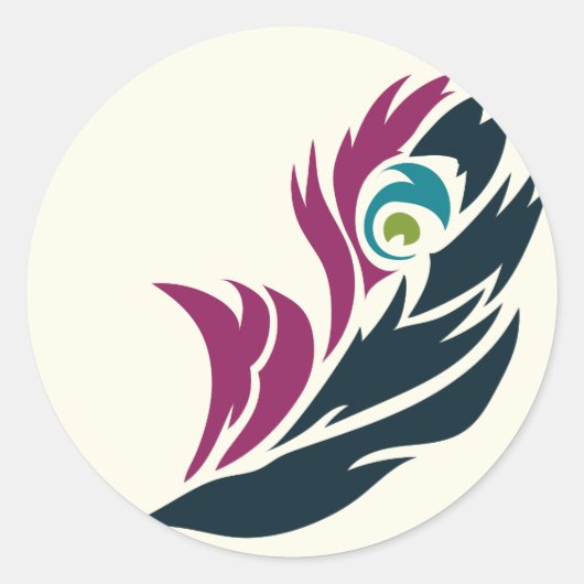 Jewel Tone Peacock Feather Sticker (Voorkant)