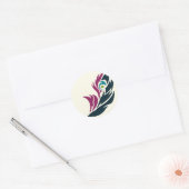Jewel Tone Peacock Feather Sticker (Envelop)