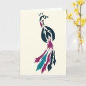 Jewel Tone Peacock Notecard Kaart (Gele Bloem)