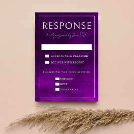 Jewel Tone-Romance | Amethyst | Bruiloft RSVP Kaartje