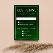 Jewel Tone-Romance | Emerald | Bruiloft RSVP Kaartje