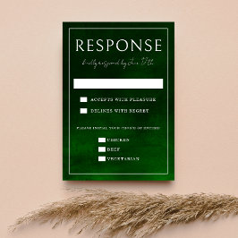 Jewel Tone-Romance | Emerald | Bruiloft RSVP Kaartje