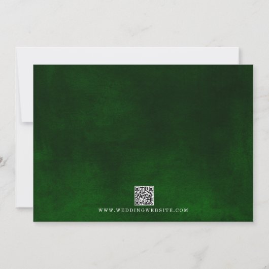 Jewel Tone-Romance | Emerald | Bruiloft Save The Date (Achterkant)