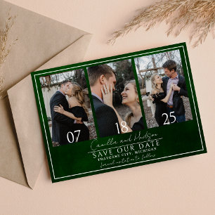 Jewel Tone-Romance Emerald Bruiloft Save The Date