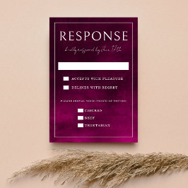 Jewel Tone-Romance | Granaat Rood | Bruiloft RSVP Kaartje