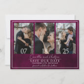 Jewel Tone-Romance | Granaat Rood | Bruiloft Save The Date (Voorkant)