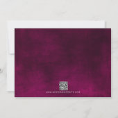 Jewel Tone-Romance | Granaat Rood | Bruiloft Save The Date (Achterkant)