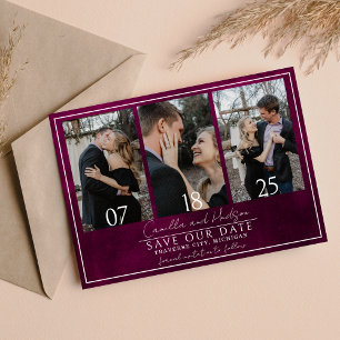 Jewel Tone-Romance   Granaat Rood   Bruiloft Save The Date