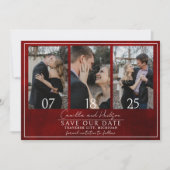 Jewel Tone-Romance | robijn | Bruiloft Save The Date (Voorkant)