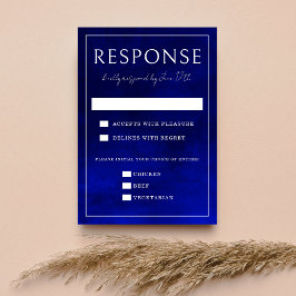 Jewel Tone-Romance | Saffier | Bruiloft RSVP Kaartje