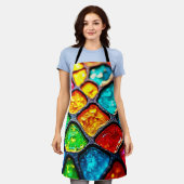 Jewel Tone Stained Glass Art Glow Design Schort (Gedragen)