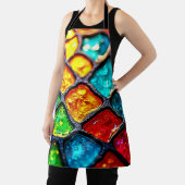 Jewel Tone Stained Glass Art Glow Design Schort (Insitu)