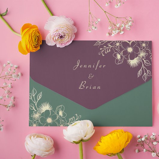 Jewel Tone Wedding All In One Uitnodiging