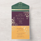 Jewel Tone Wedding All In One Uitnodiging (Binnen)