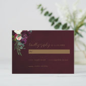 Jewel Tone Wedding RSVP Kaart (Staand voorkant)