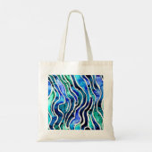 Jewel-Toned Blauw en Groen Patroon Canvas Tas (Achterkant)