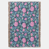 Jewel Toned Boho Chalk Chintz Floral Pattern Deken (Voorkant Verticaal)