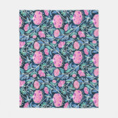 Jewel Toned Boho Chalk Chintz Floral Pattern Fleece Deken (Voorkant)
