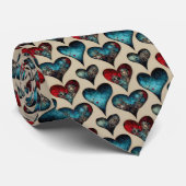 Jewel Toned Hearts Stropdas (Opgerold)