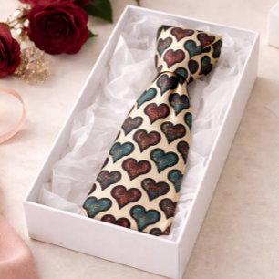 Jewel Toned Hearts Stropdas